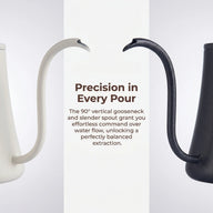Gooseneck Pour Over Kettle 350/600ml Stainless Steel Wood: precision spout detail