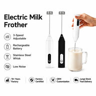 Rechargeable Electric Milk Frother, 3-Speed Whisk: features