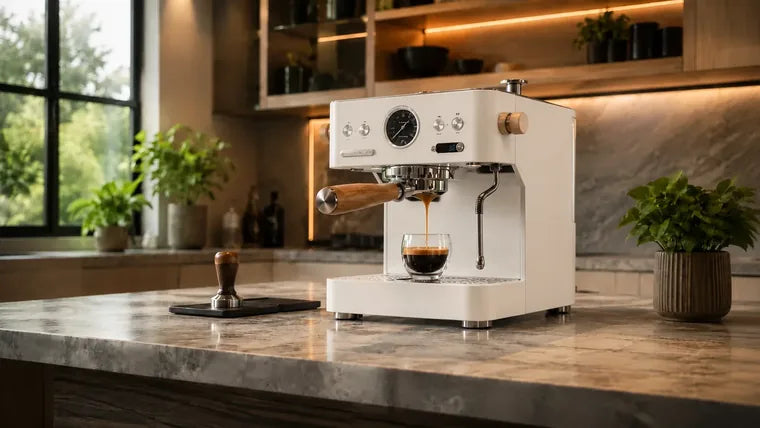 Yozcoffee morning coffee bar with espresso machine and fresh pour